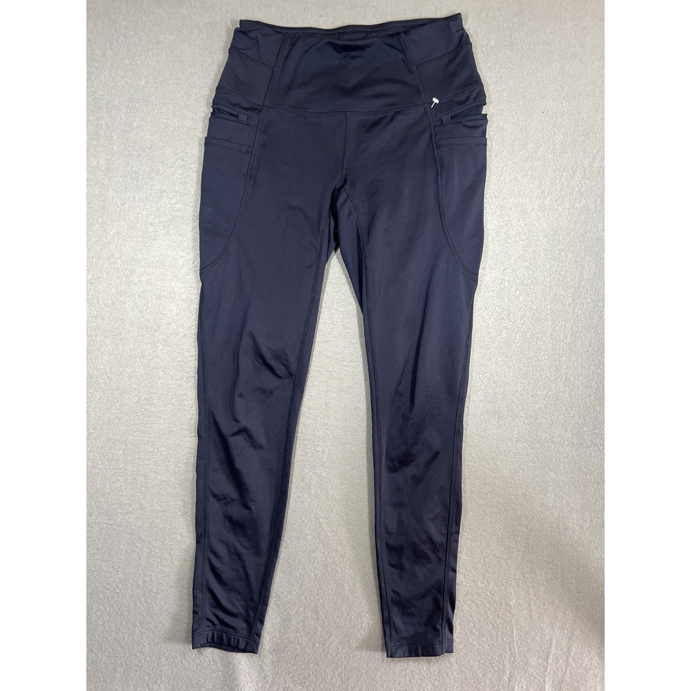 RBX Women's Small S Navy Blue‎ Athletic Leggings Yoga Pants with Pockets